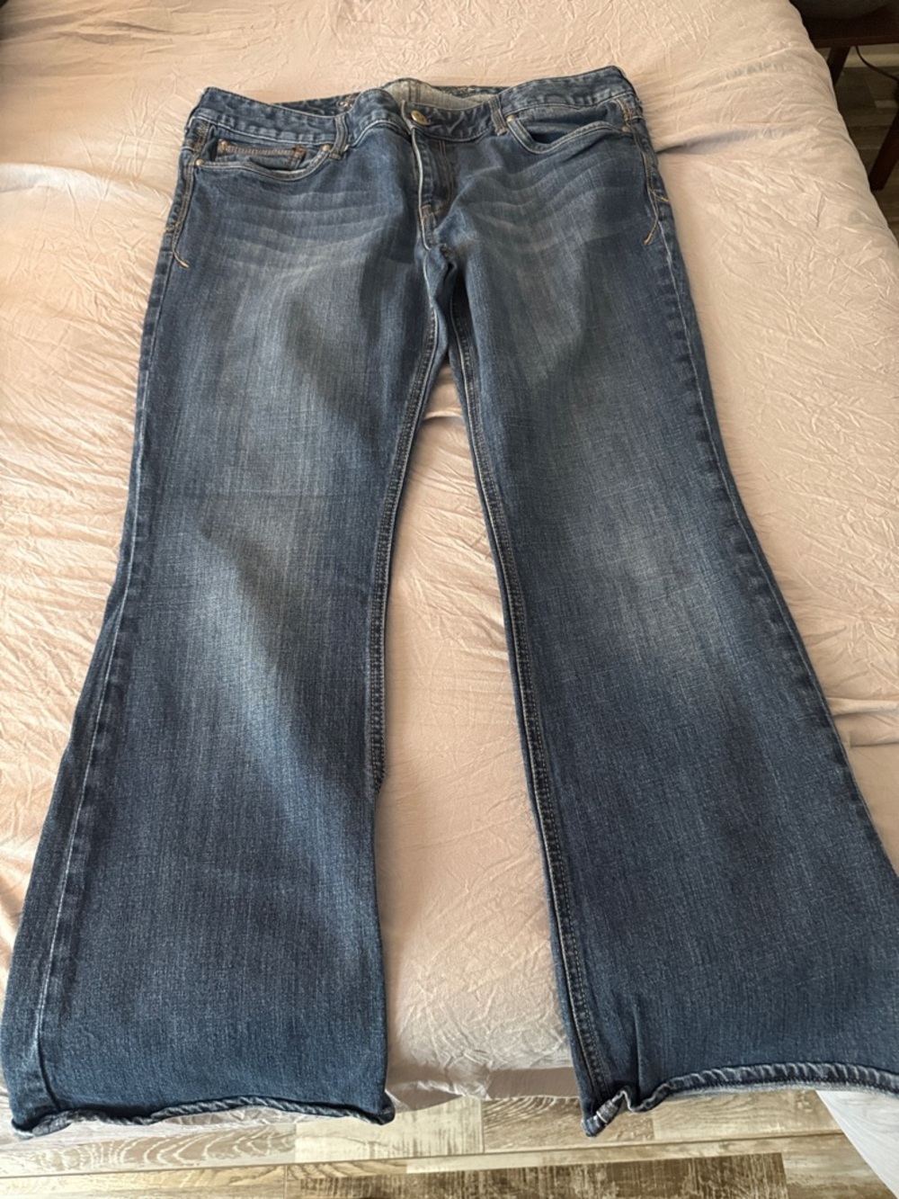 Express Women's Medium Blue Flared Jeans